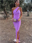 Sexy Sheath One Shoulder Side Slit Party Prom Dresses,Evening Dresses,WGP292