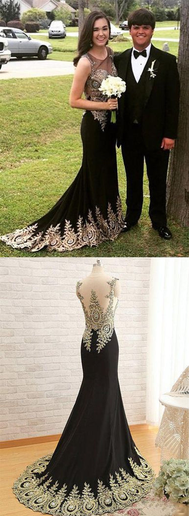 Black Elegant Affordable Popular Mermaid Evening Long Prom Dresses, WG1027 - Wish Gown