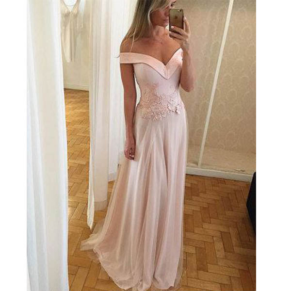 Simple Cheap Off the Shoulder Formal Long Prom Dresses, WG1030