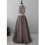 2 Pieces Popular Charming Beaded Tulle Inexpensive Long Prom Dresses, WG1044