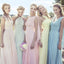 Junior Young Girls Simple Cheap Chiffon Convertible Mismatched Styles Different Colors Long Formal Bridesmaid Dresses for Wedding Party, WG148