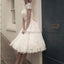 New Arrival lace with short sleeve knee-length elegant casual homecoming prom gown dresses, BD00149
