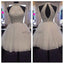 Halter Sexy Open back White homecoming prom dresses, CM0005