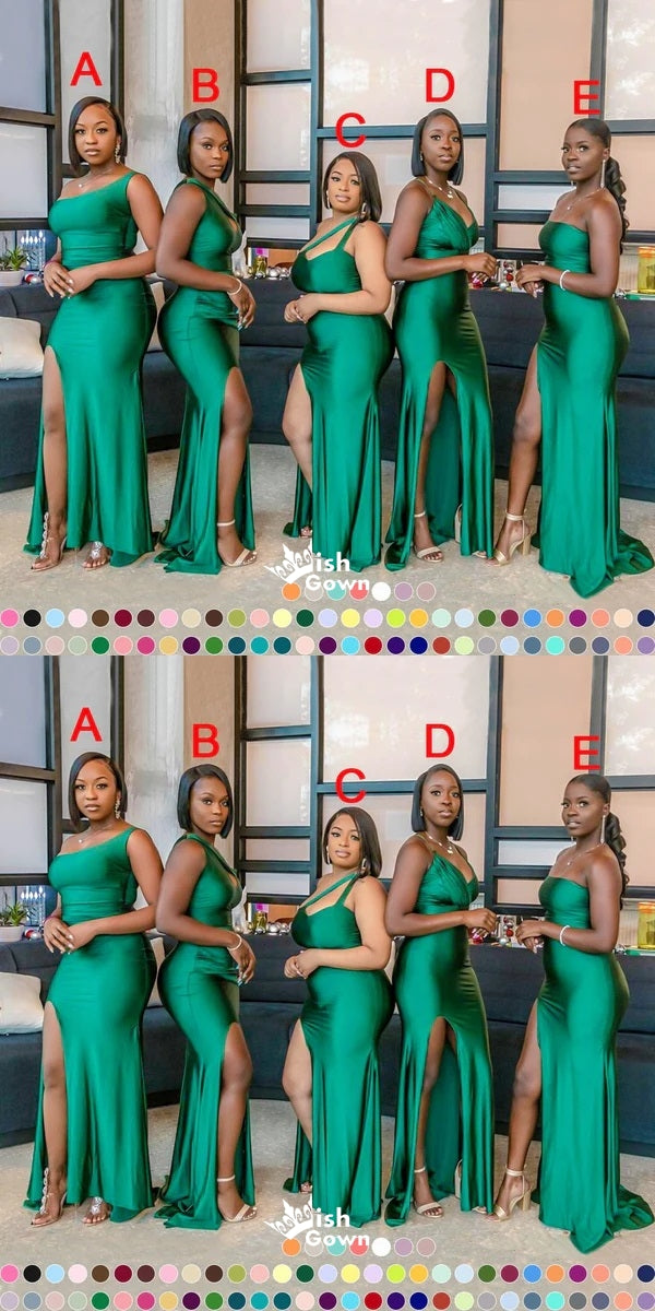 Mismatched Sexy Green Mermaid Maxi Long Bridesmaid Dresses Online, WGM Wish Gown Mismatched Sexy Green Mermaid Maxi Long Bridesmaid Dresses Online, WGM Wish Gown