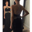 Black Sexy Open Cross Back Affordable Long Evening Prom Dress, WG289 - Wish Gown