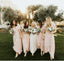 Charming Short Sleeves V Neck Cheap Long Wedding Party Bridesmaid Dresses, WG440 - Wish Gown