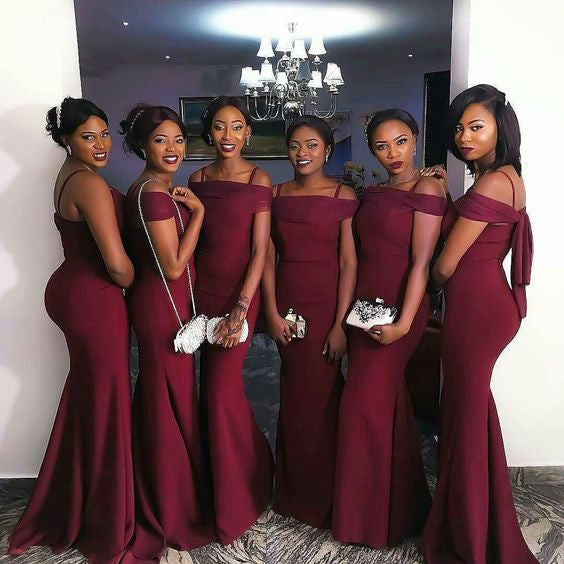 Burgundy Mermaid Sexy Floor Length Wedding Bridesmaid Dresses, WG332 Wish Gown Burgundy Mermaid Sexy Floor Length Wedding Bridesmaid Dresses, WG332 Wish Gown