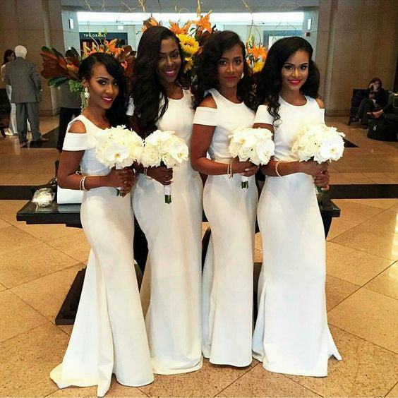 Mermaid White Sexy Inexpensive Elegant Long Bridesmaid Dresses, WG371 Wish Gown Mermaid White Sexy Inexpensive Elegant Long Bridesmaid Dresses, WG371 Wish Gown