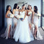 Affordable Mermaid Sweetheart Long Lace Wedding Bridesmaid Dresses, WG382