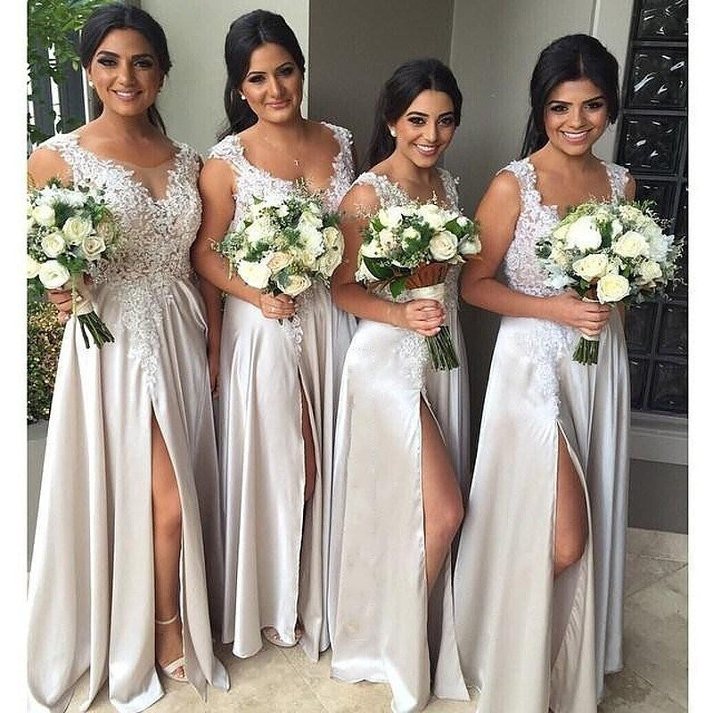 New Arrival lace Cheap short simple bridesmaid dresses, elegant brides –  Okstyles