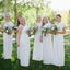 Cheap One Shoulder Short Sleeve Long Bridesmaid Wedding Party Dresses, WG414