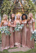 Rose Gold Sequin Mismatched Long Wedding Bridesmaid Dresses, WG415