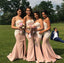Spaghetti Strap Lace Top Mermaid Long Wedding Party Bridesmaid Dresses, WG442