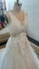 Charming V Neck Handmade Flowers Pretty See Through Back Bridal Gown, WG618 - Wish Gown