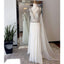 Affordable White Beaded Top V Neck Evening Long Prom Dresses, WG724 - Wish Gown