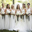 Elegant White Chiffon Spaghetti Strap Cheap Formal Charming Long Bridesmaid Dresses, WG74 - Wish Gown