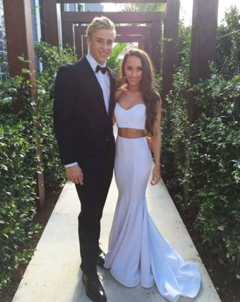 A-line Floor-length Spaghetti Straps V-neck Appliques Long Prom Dresses, PD0108