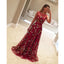 Burgundy Unique Applique Charming Evening Gorgeous Long Prom Dresses, WG769