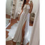 Sexy Simple Cheap Side Split Chiffon Lace Beach Long Prom Dresses, WG770