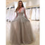 Charming Long Sleeves Elegant V Neck Inexpensive Long Prom Dresses, WG797