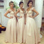 Gorgeous Off Shoulder V-Neck Sexy Affordable Wedding Party Bridesmaids Long Ball Gown, WG098 - Wish Gown