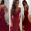 Red Sexy Spaghetti Straps Backless Mermaid Popular Prom Dresses Online, PD0119