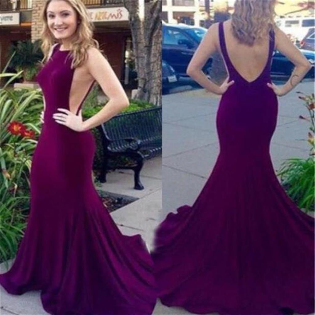 New Arrival Elegant Backless Sexy Mermaid Evening Inexpensive Long Prom Dress, PD0123