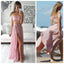 Two Pieces Off Shoulder Side Silt Sexy Evening Long Cheap Summer Beach Prom Dress, PD0050