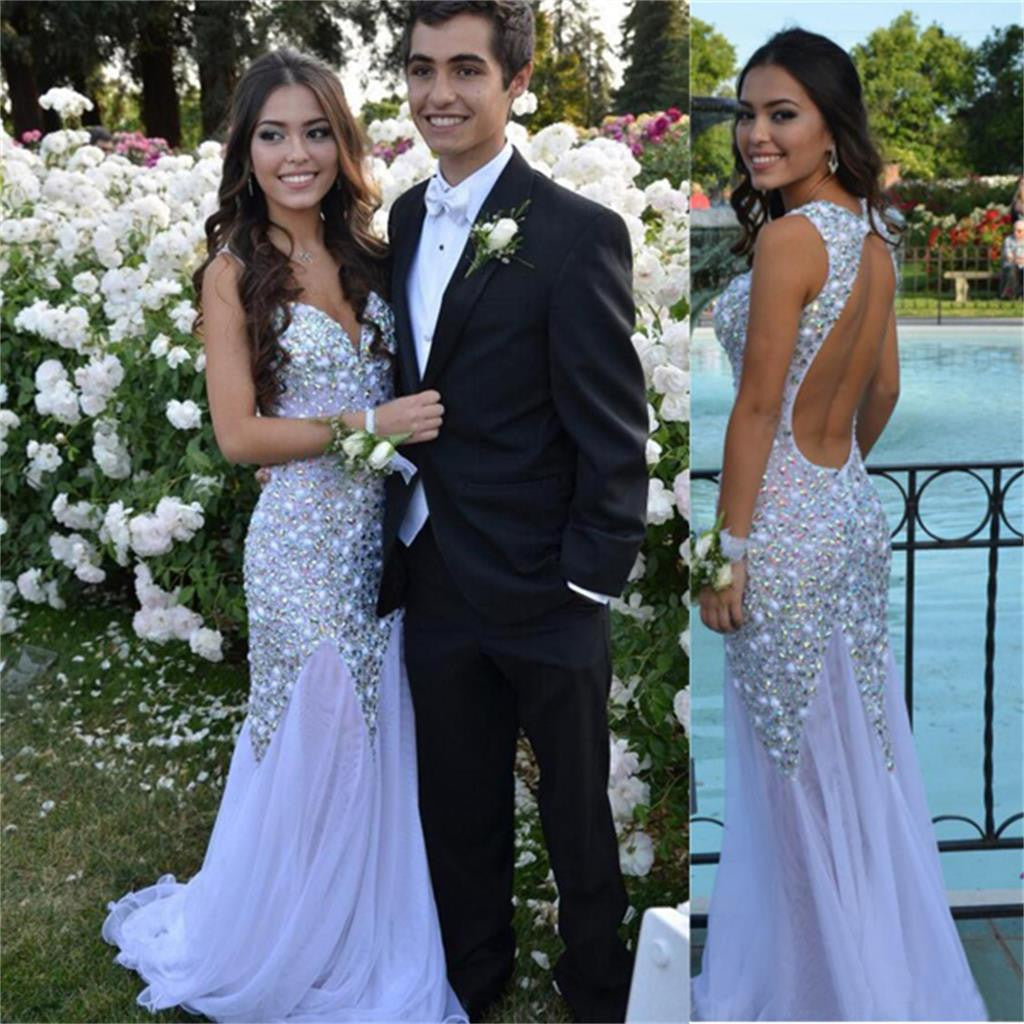 Long Sparkle Charming Backless Sexy Mermaid Stunning Inexpensive Evening Prom Dresses, PD0099