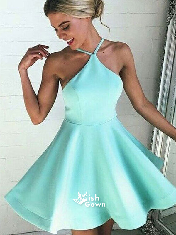Short Mint Green Backless Spaghetti Straps Simple A-line Sexy Freshman Wish Gown Short Mint Green Backless Spaghetti Straps Simple A-line Sexy Freshman Wish Gown