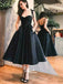 Elegant Black Spaghetti Strap Short Homecoming Dresses EPT115