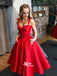 Gorgeous Red Spaghetti Strap Knee Length Homecoming Dresses, EPT124