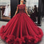Gorgeous Cap Sleeves Beaded Top Tulle Long Ball Gown Prom Dresses, SG141