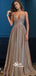 Popular Spaghetti Strap Sparkle A Line Long Prom Dresses, MD1134