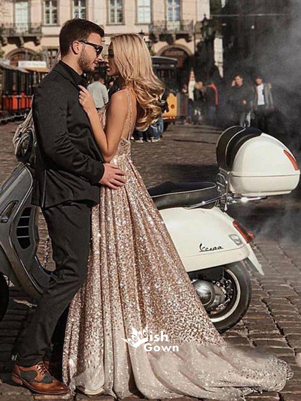 Most Popular Sparkle A Line Pretty Long Prom Dresses, MD1139 Wish Gown Most Popular Sparkle A Line Pretty Long Prom Dresses, MD1139 Wish Gown
