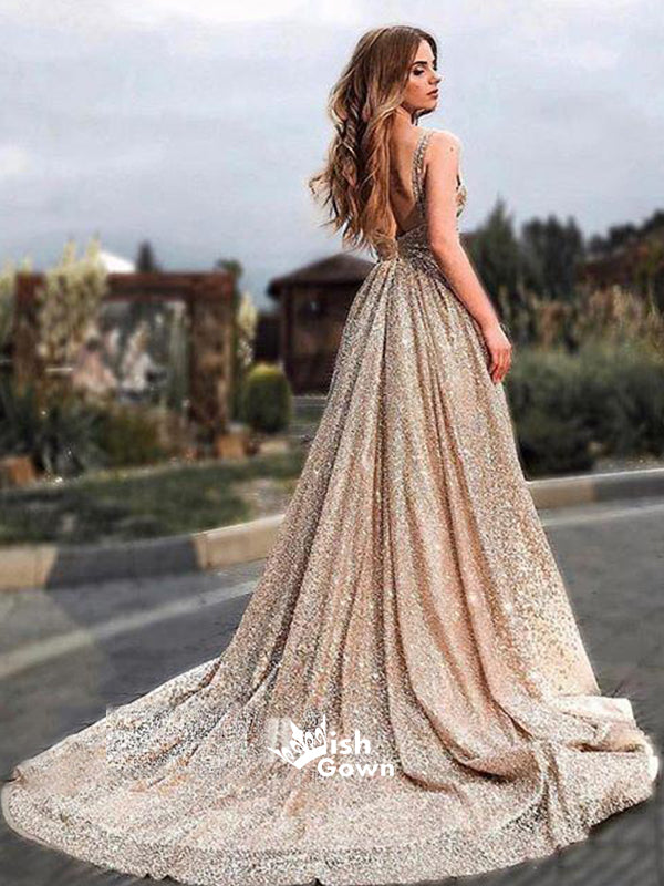 Most Popular Sparkle A Line Pretty Long Prom Dresses, MD1139 Wish Gown Most Popular Sparkle A Line Pretty Long Prom Dresses, MD1139 Wish Gown