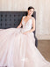 Lace Appliques V-Neck Tulle A-line Backless Long Evening Party Prom Dress, PD0055