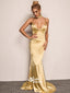 Spaghetti Strap Simple Mermaid Long Prom Dresses PG1165