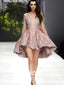 Long Sleeves Sexy Deep V Neck Lace Prom Dresses Homecoming Dresses, SE1102