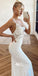 Sexy Lace Spaghetti Straps Mermaid Long Wedding Dress, WDH074