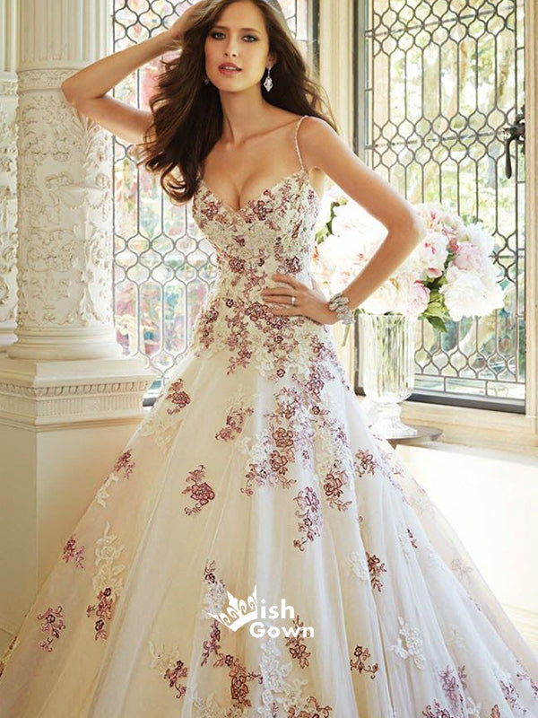 Inexpensive Beautiful Unique Flowers Charming Long Prom Dresses, WG1046
