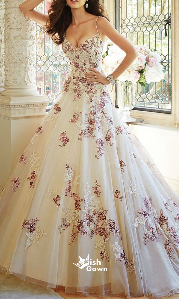 Inexpensive Beautiful Unique Flowers Charming Long Prom Dresses, WG104 Wish Gown Inexpensive Beautiful Unique Flowers Charming Long Prom Dresses, WG104 Wish Gown