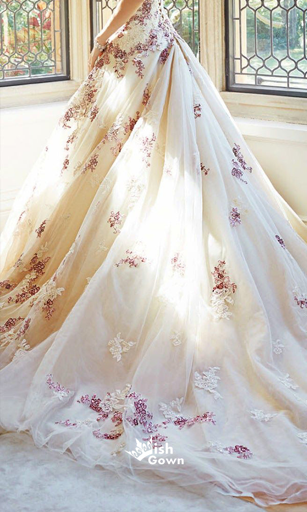 Inexpensive Beautiful Unique Flowers Charming Long Prom Dresses, WG104 Wish Gown Inexpensive Beautiful Unique Flowers Charming Long Prom Dresses, WG104 Wish Gown