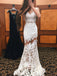 Sexy Mermaid Lace Open Back Popular Cheap Long Prom Dresses, WG1052