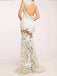 Sexy Mermaid Lace Open Back Popular Cheap Long Prom Dresses, WG1052