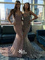 Popular Sexy Mermaid Beaded Seen Through Open Back Long Prom Dresses, WG1097