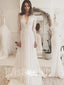 Charming Long Sleeves V Neck Affordable Formal Long Wedding Dresses, WG1247