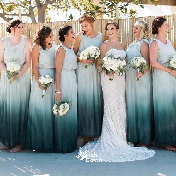 Gradient Long Charming Cheap Formal Wedding Bridesmaid Dresses, WG401 Wish Gown Gradient Long Charming Cheap Formal Wedding Bridesmaid Dresses, WG401 Wish Gown