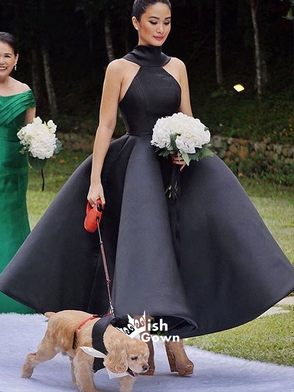 Unique New Arrival Black Ankle Length Wedding Party Bridesmaid Dresses Wish Gown Unique New Arrival Black Ankle Length Wedding Party Bridesmaid Dresses Wish Gown
