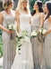 Most Popular Sequin Elegant Spaghetti Strap Long Wedding Bridesmaid Dresses, WG480